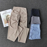 High-Waist Seamless Yoga Leggings with Pockets – Booty-Lifting Compression Workout Pants for Women