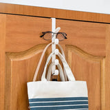 1 percha de plástico para colgar sobre la puerta del dormitorio, con 5 ganchos, para colgar ropa, bolsos y carteras, organizador de almacenamiento para el hogar