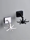 6-Claw Adhesive Hooks - Space-Saving Kitchen & Bathroom Organizer