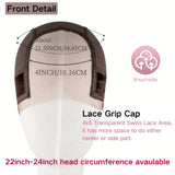 Adjustable Lace Wig Cap with Non-Slip Grip & Ear Cutouts – Includes Free Headband & Brush