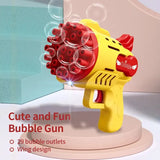 Light-Up Bubble Blaster Gun - 29-Hole Gatling Style Bubble Machine for Kids