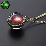 Vintage Glow-in-the-Dark Round Pendant Necklace – Unisex Metal Design