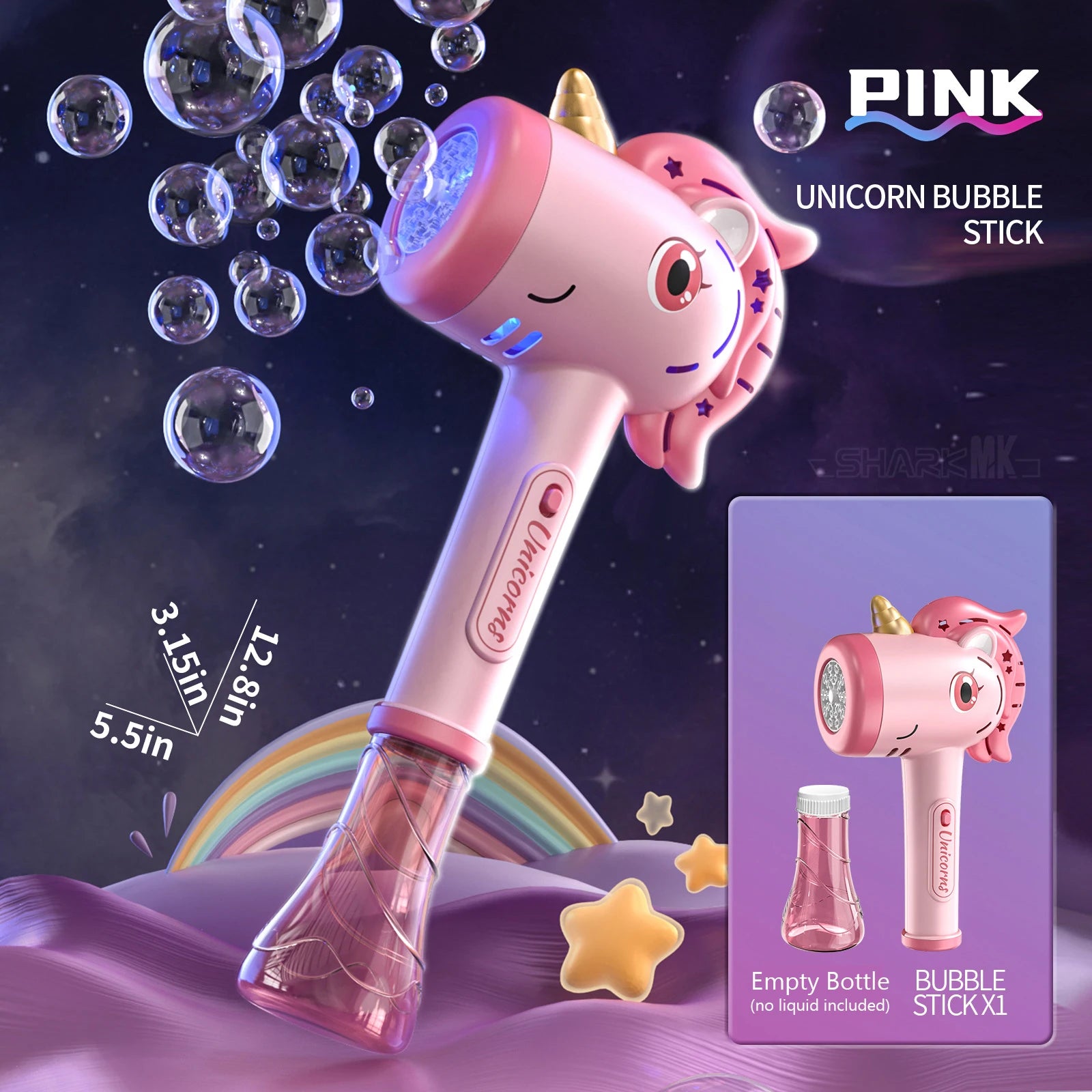 Kids Bubble Machine Toy – Battery-Powered Unisex Bubble Blower with Empty Bottle (No Liquid)