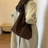 Stylish Faux Suede Shoulder Bag – Versatile, Classic Tote for Women