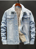Men’s Thick Winter Denim Jacket – Casual Loose Fit Outerwear