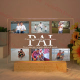 Custom Photo LED Night Light with Text – Personalized Acrylic & Wood USB Lamp
