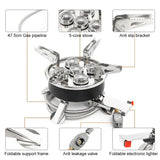 8800W Portable Gas Camping Stove - High-Power Outdoor Cooking with Windproof Design