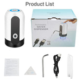 Bomba de agua potable automática portátil con interruptor y carga USB Mini dispensador de agua eléctrico para botella universal de 5 galones