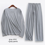 Men’s Solid Color Polyester Spandex Pajamas – Lightweight & Comfortable Sleepwear