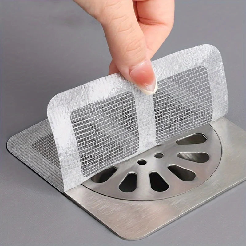 Colector de pelos desechable para desagüe de ducha | Adhesivos de malla y filtro colador para fregadero