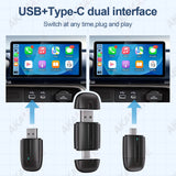 2-in-1 Wireless CarPlay & Android Auto Adapter – USB/Type-C Plug & Play