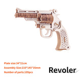 Military-Themed 3D Wooden Puzzle - DIY Gun Model Building Kit for Kids & Adults