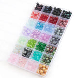 28-Color Glass Beads DIY Jewelry Making Kit – 8mm Round Crystal Beads with Accessories