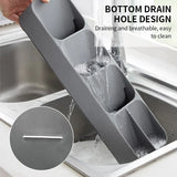 Caja de almacenamiento de cubiertos que ahorra espacio: organizador de cocina multifuncional para utensilios, cuchillos y especias
