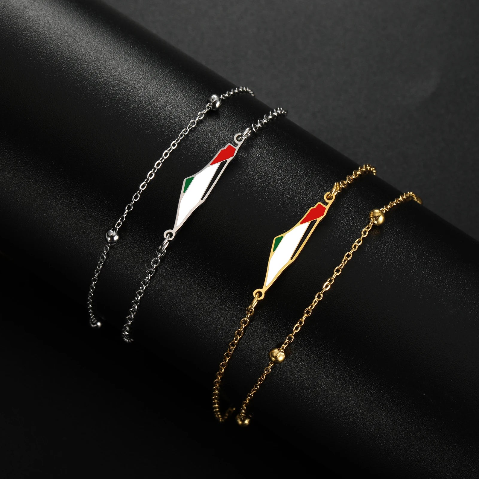 Trendy Stainless Steel Peace Symbol Bracelet – Unisex Chain & Link Bracelet in Silver, Gold, and Black