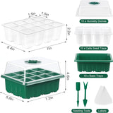 10-Pack Seed Starter Kit with Humidity Dome - 120 Cell Mini Greenhouse for Plants