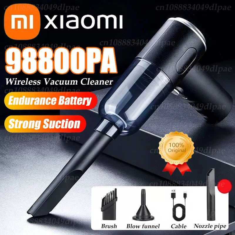 120W Cordless Vacuum Cleaner - 98800Pa Wet/Dry Handheld for Car & Home