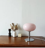 Lámpara de mesa de cristal Macaron: luz nocturna con atenuación tricromática para un ambiente acogedor