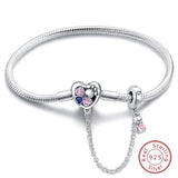 925 Sterling Silver Charm Bracelet for Women – Heart, Star, Moon & More