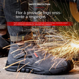 Men's Genuine Leather Safety Work Boots – Anti-Static, Anti-Puncture Slip-On Boots