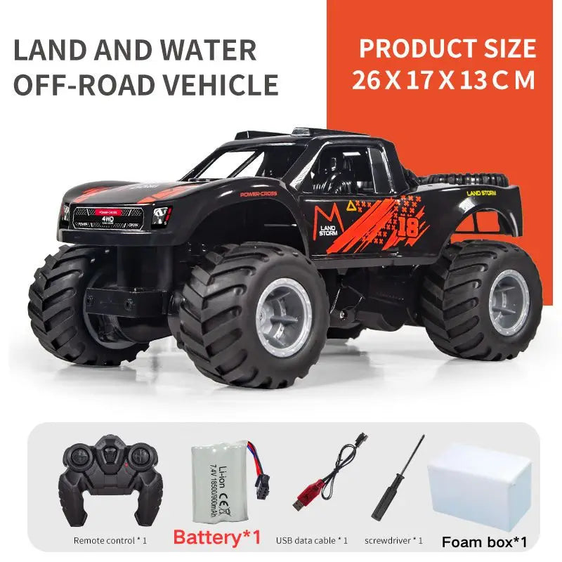 Vehículo acrobático anfibio todoterreno con control remoto JJRC Q156 4WD: juguete de aventura impermeable y todoterreno