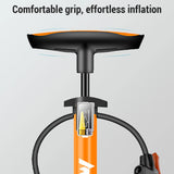 Heavy-Duty Manual Air Pump with Pressure Gauge and Multi-Valve Nozzle