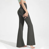 High-Waisted Flared Yoga Pants – Waist-Cinching Cotton Bell Bottoms
