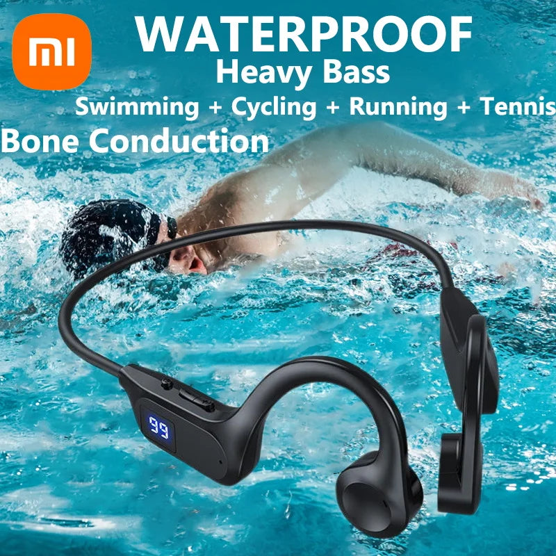 Auriculares inalámbricos de conducción ósea Xiaomi, deportivos, para natación, compatibles con Bluetooth, manos libres con micrófono para correr, auriculares X7