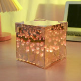 3D Cloud Tulip LED Night Light with Mirror Table Lamp for Bedroom Decor