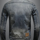 Men’s Casual Loose-Fit Denim Jacket with Zipper Closure – Stylish Outerwear for Spring & Autumn