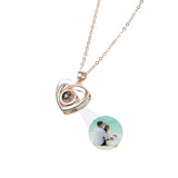 Personalized Photo Projection Necklace with Rose Pendant