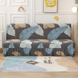 Floral Sofa Bed Cover with Skirt - Elastic Anti-Slip Futon Protector