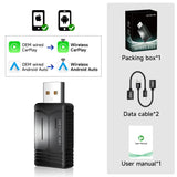 2-in-1 Wireless CarPlay & Android Auto Adapter - Dual-Band WiFi for Seamless Connectivity