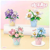 DIY Flower Bouquet Building Blocks Set - Cute Succulent & Rose Botanical Collection