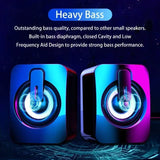 Compact Stereo Computer Speaker with LED Lights and 3.5mm AUX for PC and MacBook