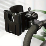 Portavasos universal 2 en 1 para cochecito con soporte para teléfono: perfecto para cochecitos, sillas de ruedas y bicicletas