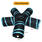 Foldable S-Shaped Cat Tunnel – Interactive Play Tube with Multiple Entries for Indoor Cats
