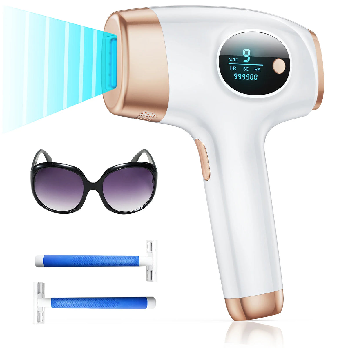 3-in-1 IPL Laser Hair Removal Device - 999,999 Flashes Permanent Hair Remover for Women & Men