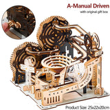 3D Wooden Puzzle Marble Run DIY Mechanical Model Kit for Teens & Adults