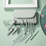 Professional 16-Piece Manicure & Pedicure Set with Travel Case - Nail Clippers & Cuticle Tools