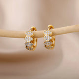 Trendy Heart-Shaped Stainless Steel Hoop Earrings for Women