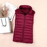 2025 White Duck Down Jacket Women Vest Autumn Winter Sleeveless Waistcoat Warm Lightweight Puffer Jacket Female Tops Outwear 8XL