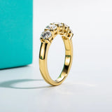 1.5CT Moissanite Eternity Band - 925 Sterling Silver 18K Gold Plated Wedding Ring