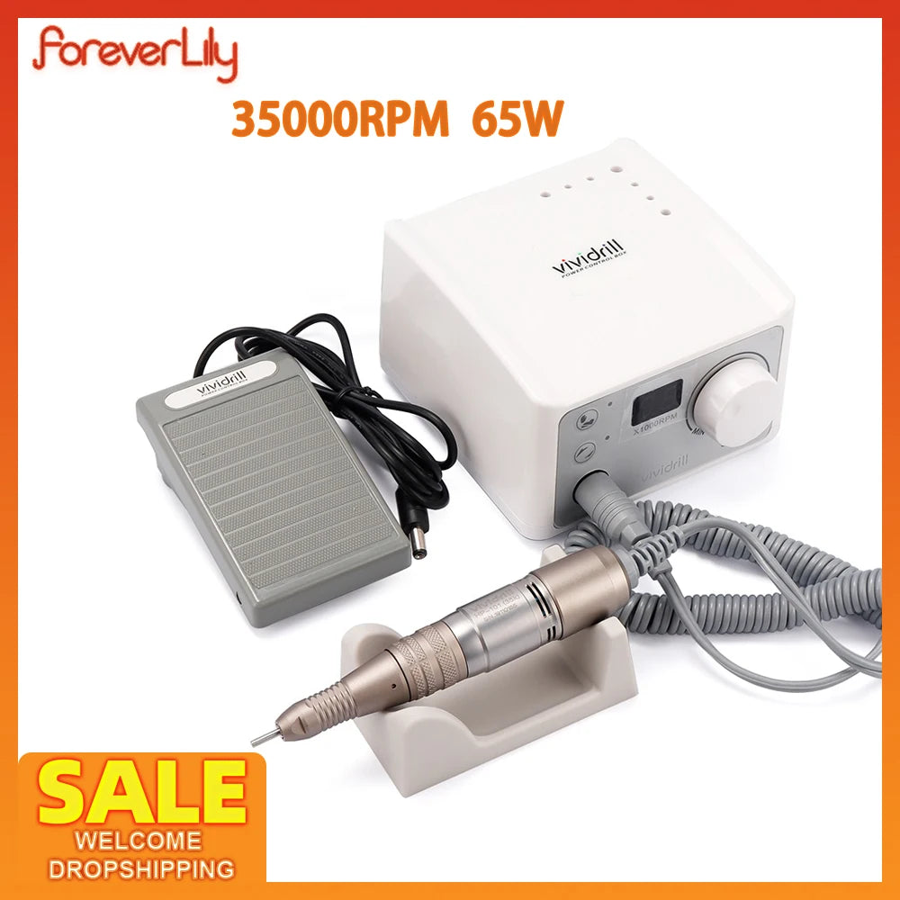 65W Professional Electric Nail Drill Machine with 35000RPM Speed for Manicure & Pedicure
