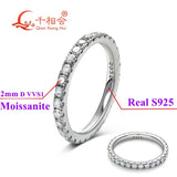 2mm Moissanite Eternity Band - 925 Sterling Silver Wedding Ring for Women