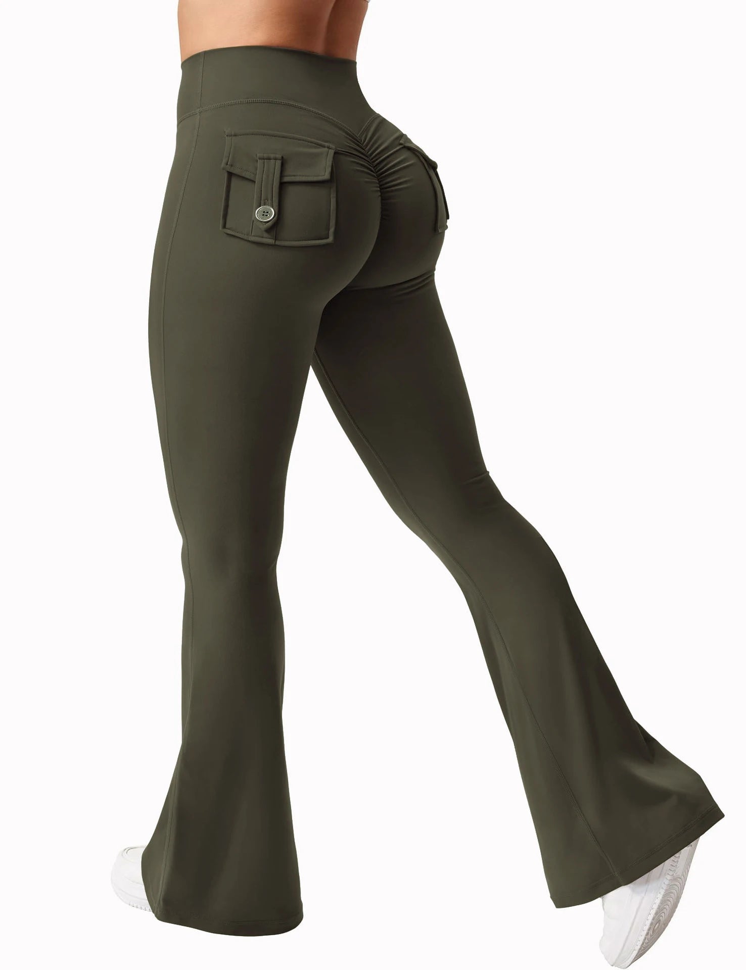 High-Waisted Wide Leg Yoga Pants – Naked Feeling Compression with Pockets