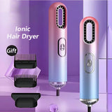 3-in-1 Portable Hair Styler - Hair Dryer, Curling Iron & Straightener with Comb Brush