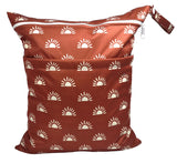 [Sigzagor] Bolsa seca y húmeda con dos cremalleras para pañales de bebé, impermeable, reutilizable, 36 cm x 29 cm