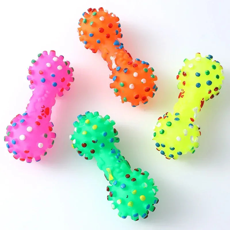 Natural Rubber Chew Toy for Dogs – Dental Cleaning & Bite-Resistant Dumbbell Design