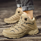 Men’s Ankle Desert Boots – Casual PU Leather Lace-Up Shoes for Spring & Autumn